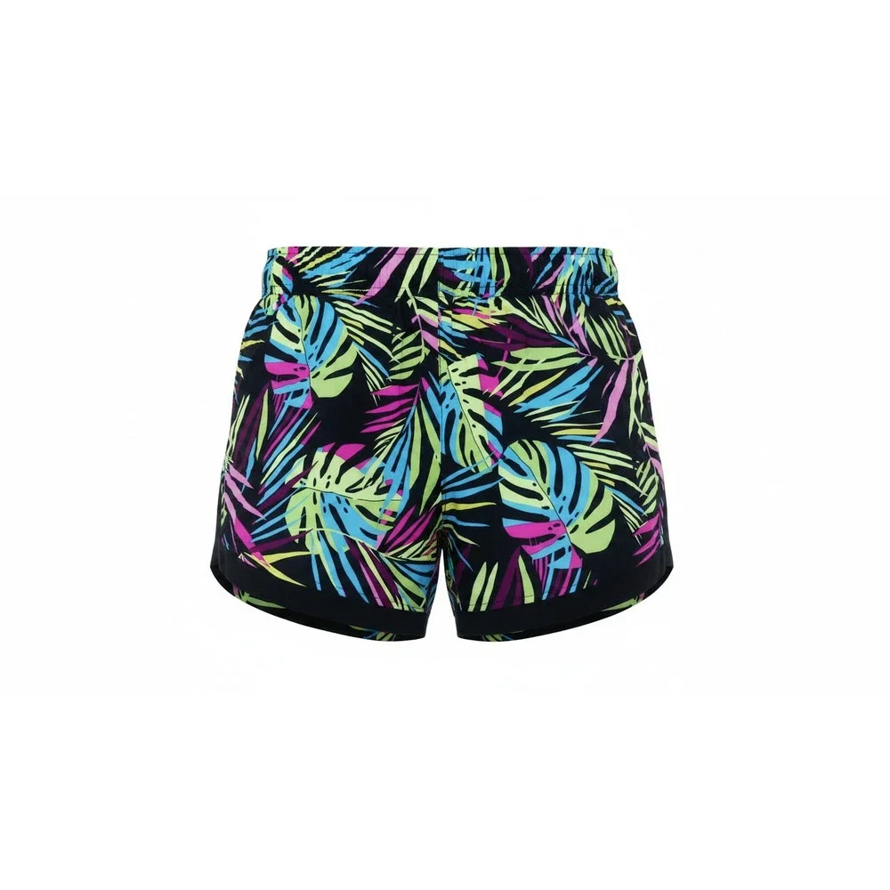 Athletic Works Running Shorts Womens L 12-14 Multi Tropical Palm 5in Inseam